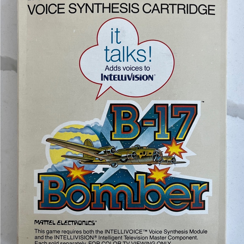 Intellivision Intellivoice B-17 Bomber Video Game Complete CIB 1982 Mattel